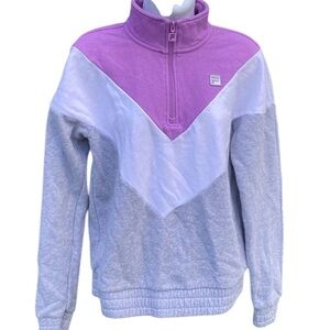 Fila Purple and Gray Quarter-Zip Sweater